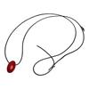 Chic Agate Ball Pendant Necklace Versatile Long Black Cord Sweater Necklace Charm with Red Agate Sphere Pendant