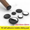 20Pcs Black PE Sliding Pad Self-Adhesive Mobile Sliding Pad Silent Wear-Resistant Furniture Table&Chair Foot Pad Protective