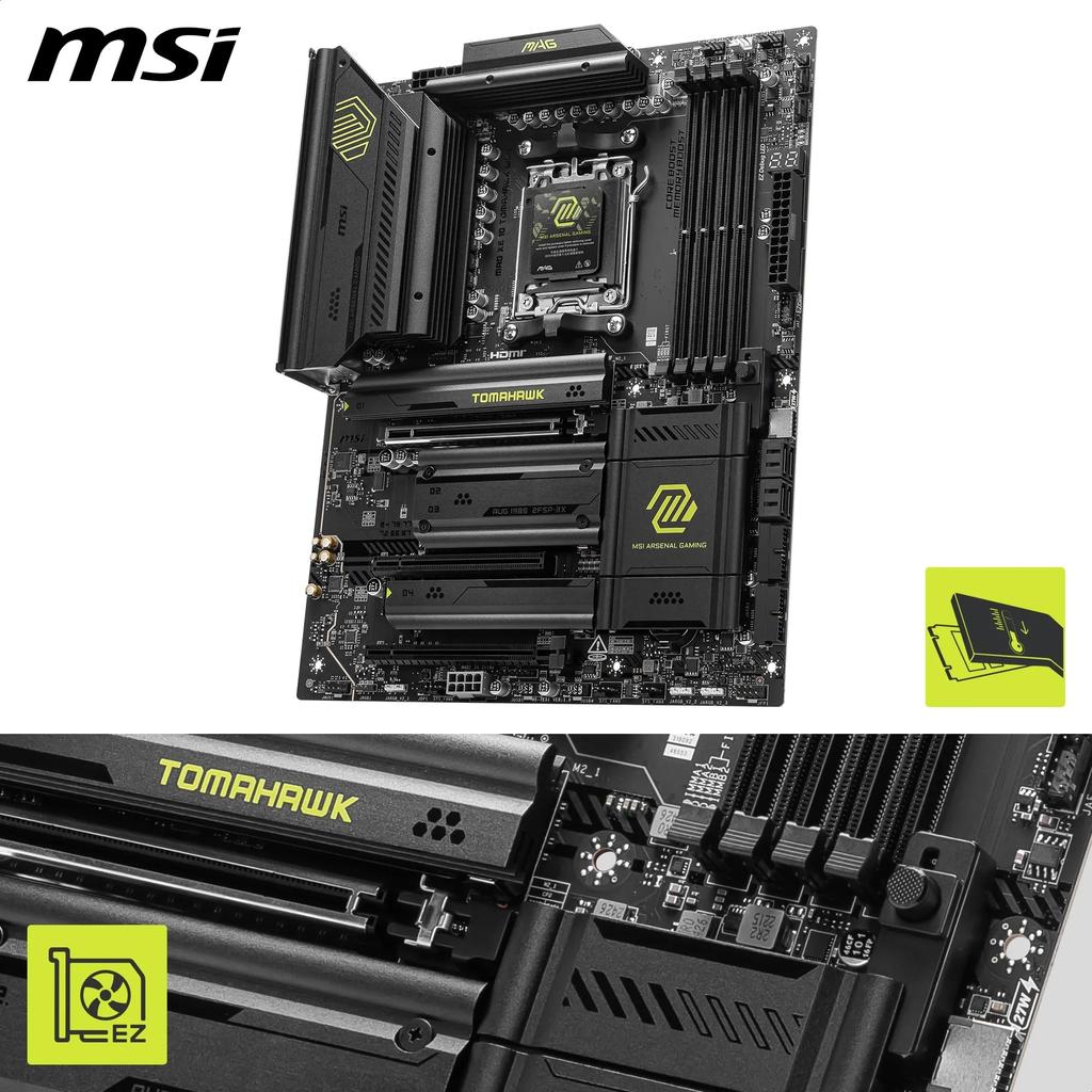 MSI MAG X870 Tomahawk WiFi AM5 DDR5 8400MHz (OC) USB4 4X M.2 HDMI 5G LAN WiFi 7 RGB ATX