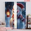 2pcs 2D Flat Printing Merry Christmas Popular Party Window Curtains Christmas Snowman 2 100% Polyester Without Electricity 0