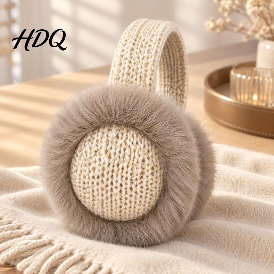 Windproof Ear Warmers Knitted Faux Fur Earmuffs Warm Plush Soft Thickened Fleece Cold Weather Accessories Warmers Protection Headband for