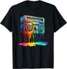 Dripping Paint Boombox Old School 80s Music Hip Hop T-Shirt