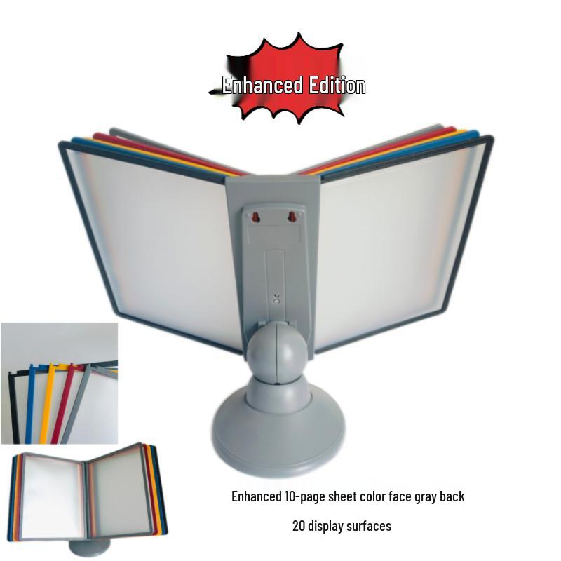 

A4 Rotating Desktop Document Rack: 40-Page Flip-Over Display Stand & Loose-Leaf Photo Album Holder.