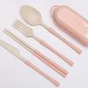 Foldable Wheat Straw Cutlery Set with Straw