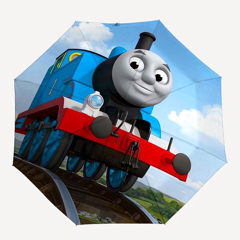 Train, Engine Themed Automatic Opening and Closing Umbrella, Compact Travel Umbrella, Lightweight and Portable, Suitable for Beach Commuting