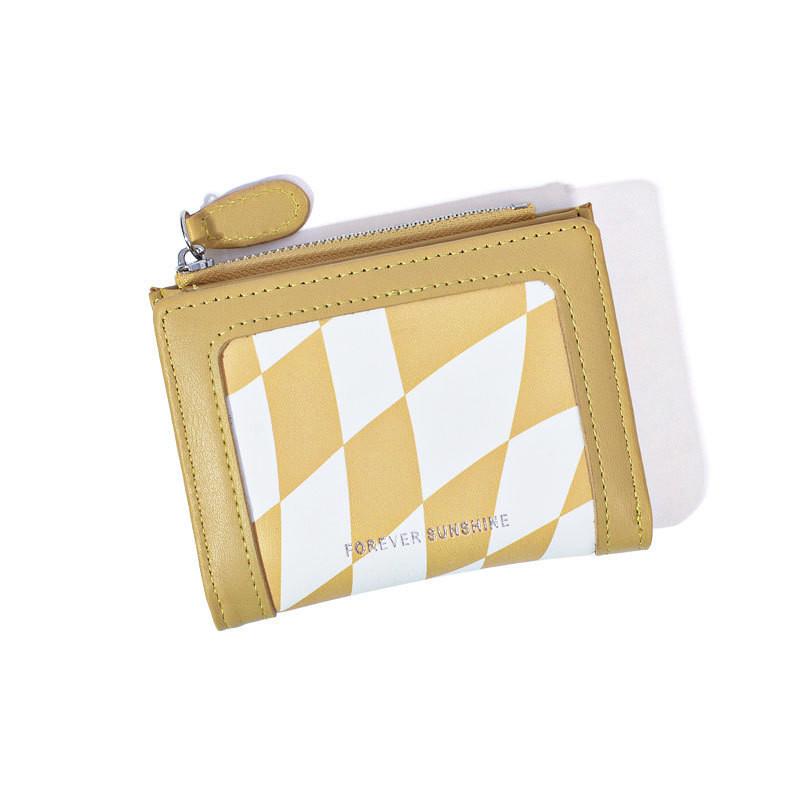 Новый Корейский Стиль Короткий Женский Кошелек Модный Кошелек на Молнии для Монет Оптовый Зажим для Кошелька жёлтый