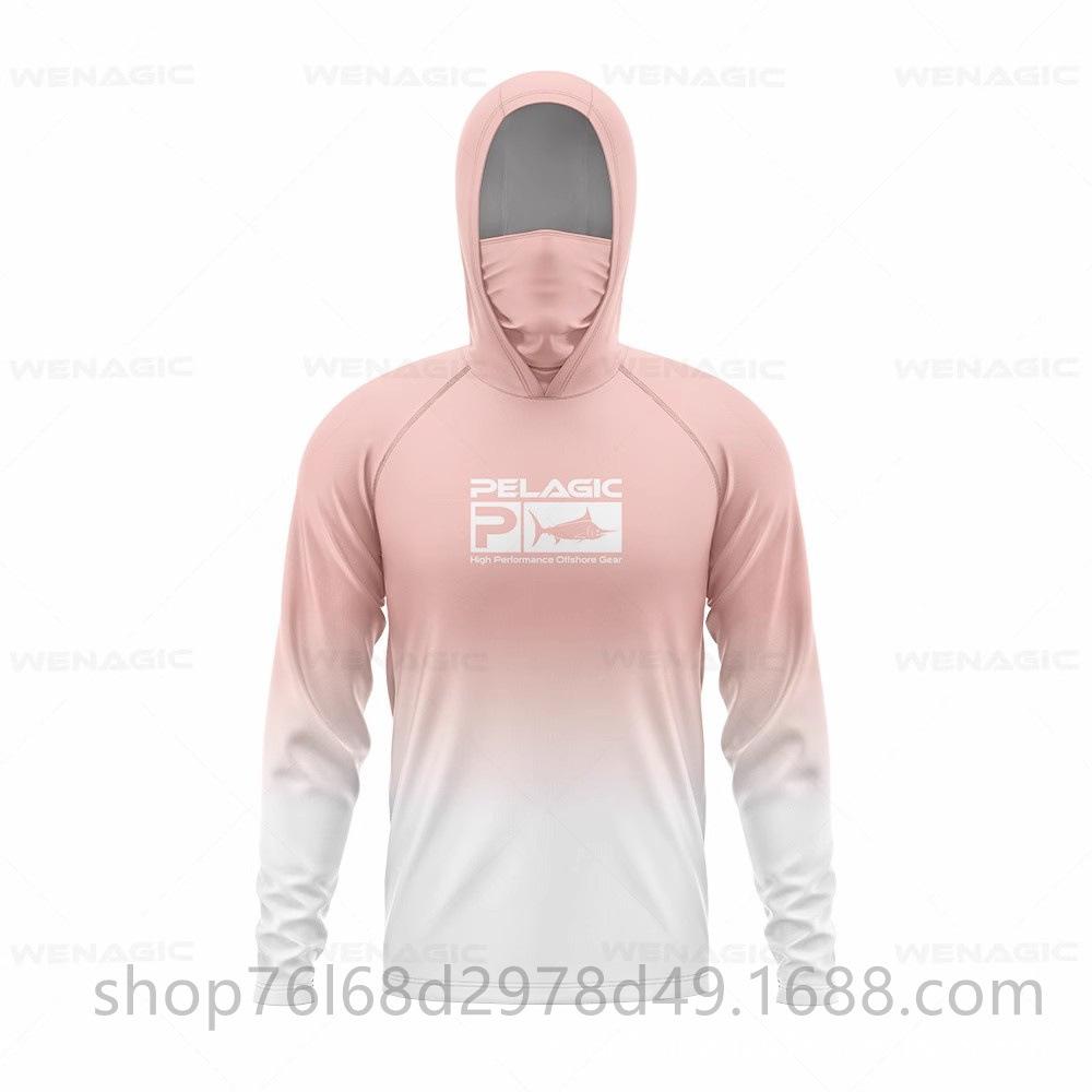 Ice silk fishing suit long-sleeved T-shirt hoodie quick-drying breathable sunscreen summer thin men
