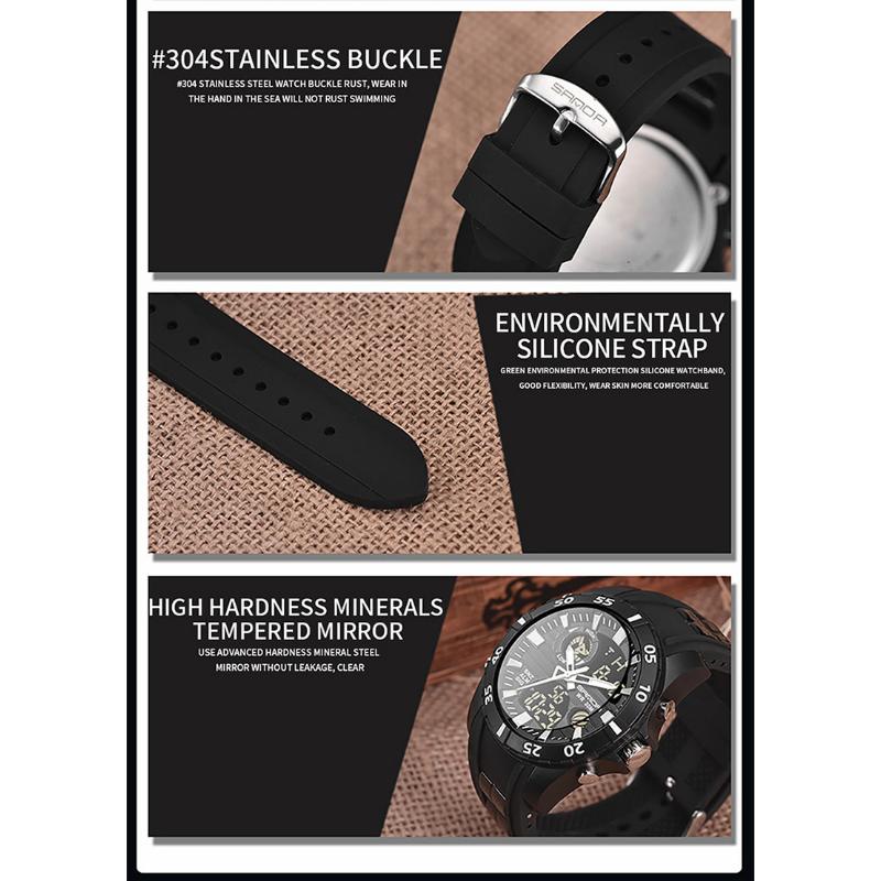 SANDA New Watch Genuine Fashion Sports Multifunctional Electronic Couple Popular Men's Luminous Watch