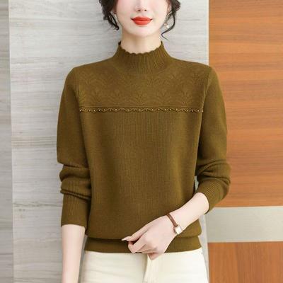 Sweater Women's Turtleneck Pullover Loose Knit Bottoming Shirt Autumn and Winter Long Sleeve Cashmere Top