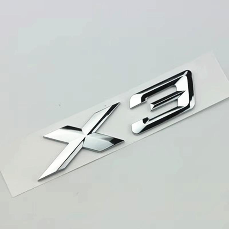3D ABS Black Chrome Car Letters Rear Trunk Badge X3 Logo For BMW X3 F25 Sticker Emblem X3 E83 F25 G01 Lettering Accessories