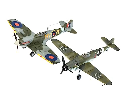 Revell 1/72 Scale German Air Force Messerschmitt Bf109G-10 Vs. Royal Air Force Spitfire Mk.V Battle Set, Plastic Model Kit 03710