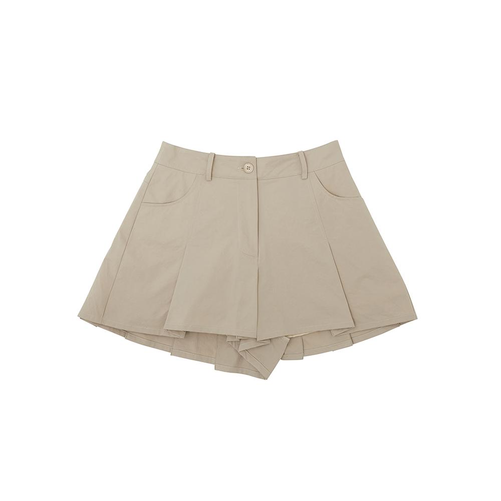 Pibbi Pleated Culotte Pants (Milk Tea Beige)
