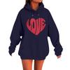 Women's Loose Comfortable Casual Fashionable Love Printed Long Sleeved Sweatshirt