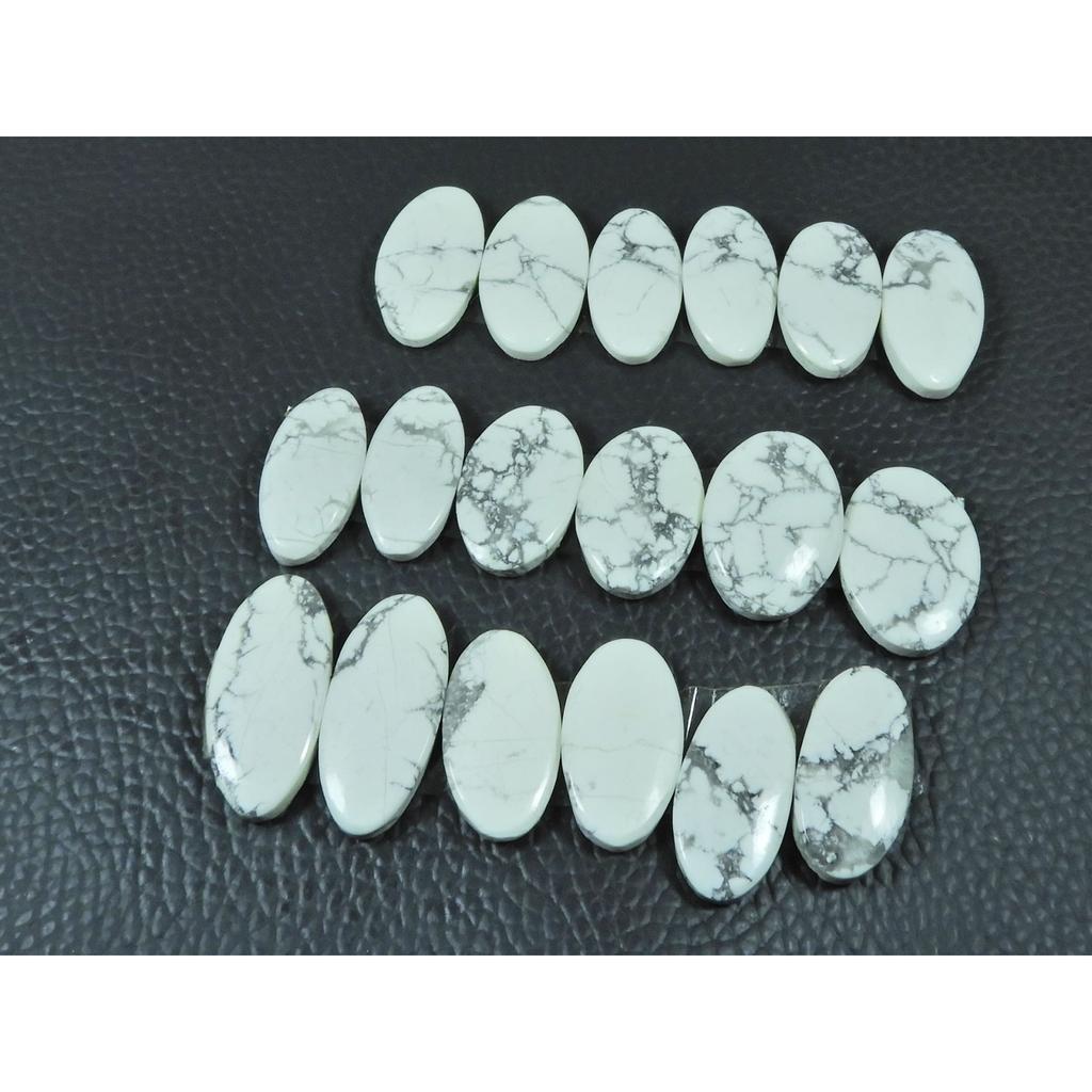 180Cts. Natural Howlite Matche Pair Oval Cabochon Loose Gemstone 09 Pair Lot C-3359