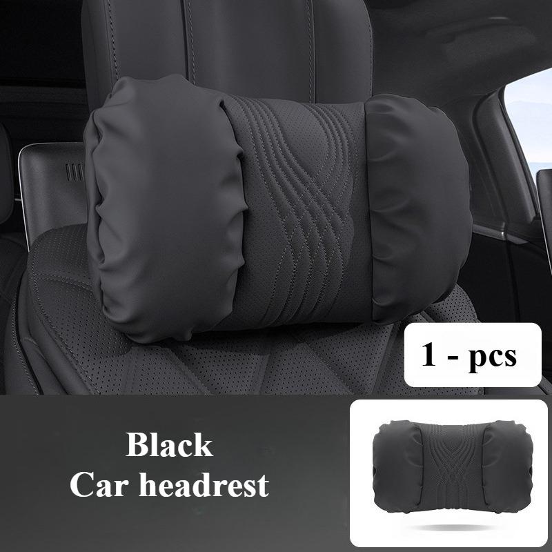 HQZQB1 Luxury Nappa Leather Car Neck Pillow and Seat Pillow Soft Car Headrest Waist Pillow Seat Accessories Car Headrest and Lumbar Set
