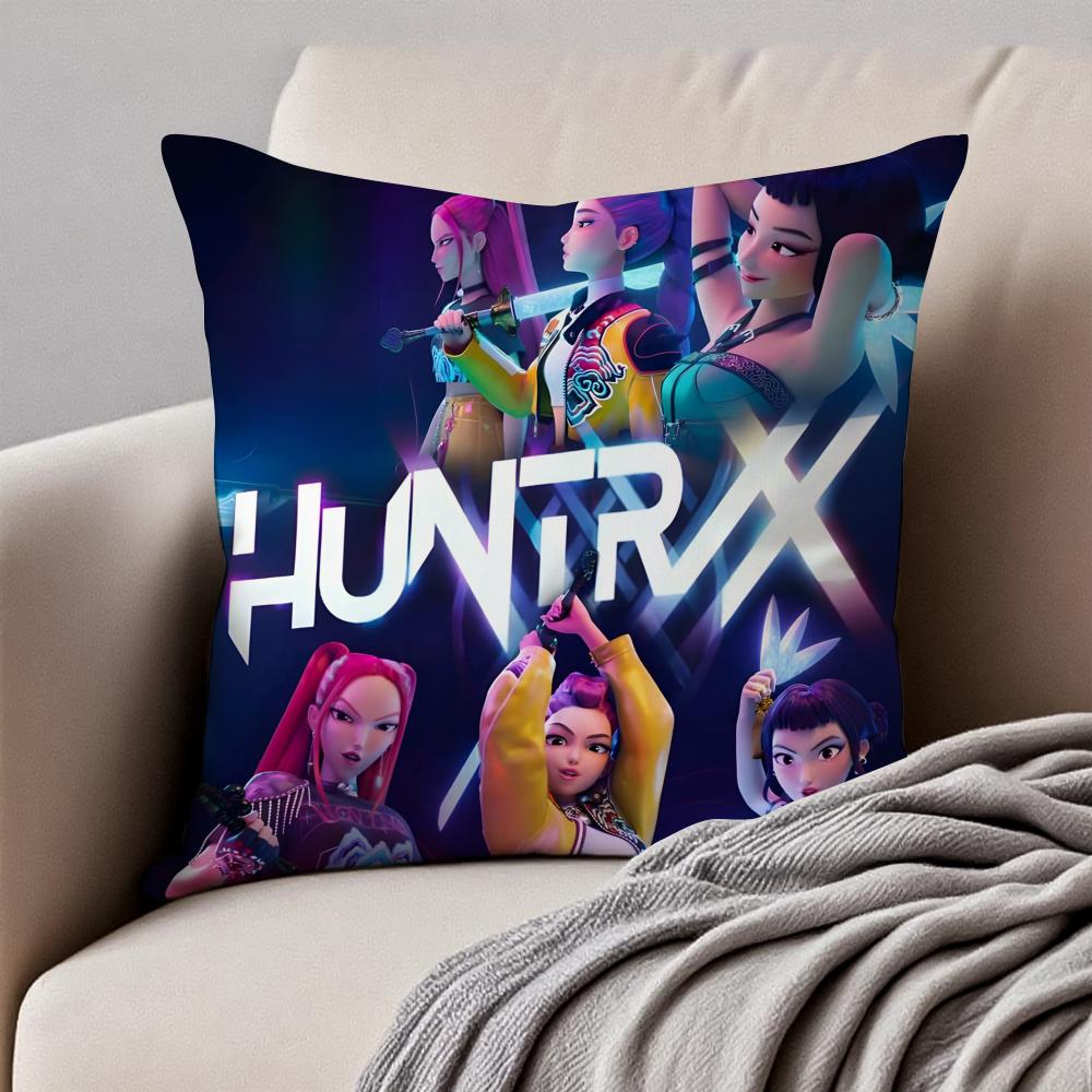 Popular Virtual American Band HHUNTRX Cushion Cover Pillowcase Antidustmite Invisible Zipper Short Plush Sofa Cushion