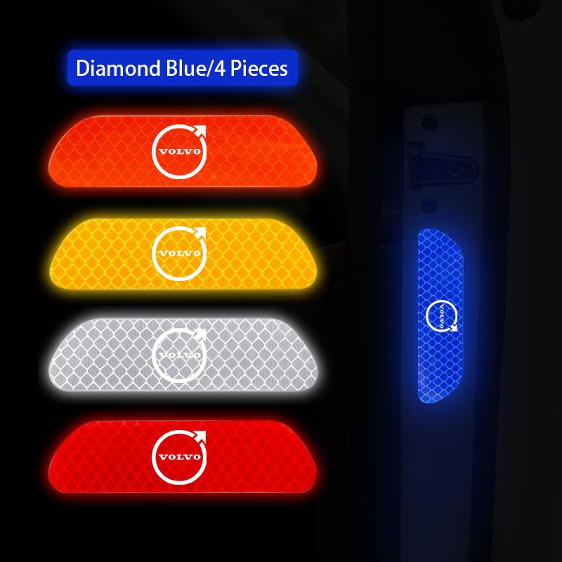 4Pcs Car Bumper Reflective Safety Strip Stickers Decoration For Volvo ES90 EC40 EX40 EM90 XC90 V90 V60 XC60 V40 S80 S60 S90 C40