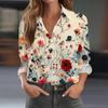 Women's Shirt Blouse Print Button Long Sleeve Casual Basic Shirt Collar Regular Top With Pockets