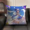 Ganyu Genshin Impact Cushion Cover Natural Linen Organic Fabric DoubleSided Printing Sofa Home Decor Gift Pillow Case
