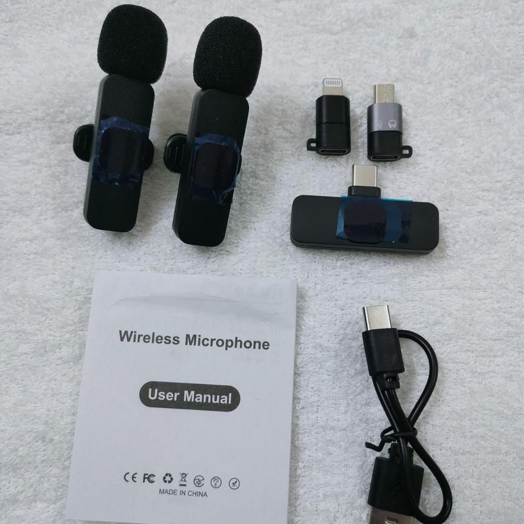 K9 Lavalier Wireless Microphone Duo for Mobile Streaming & Smart Noise Cancelling Audio Recording
