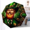 Irish Leprechaun St. Patrick's Day Clover Ornament Decoration Umbrella, Cute Umbrella with Cute Design, Portable 3-Fold Compact Umbrella for Men & Wom