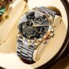 Chronograph Luxury Brand Stylish Men Luminous Wrist Watches For Male Clock Stainless Steel Band Men Business Quartz Watches