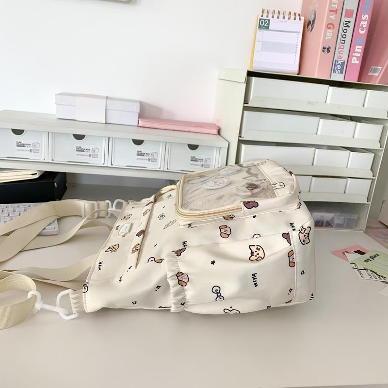 Прозрачная большая вместительная сумка-тоут женская сумка через плечо с мультяшным — фото 9