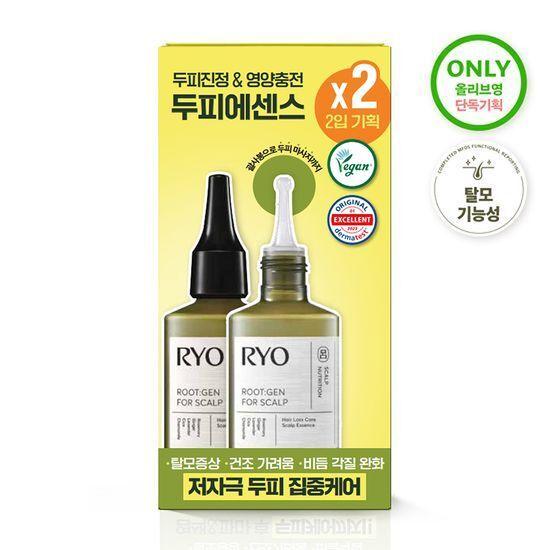 1+1 Ryo Rootzen Traitement Chute de Cheveux Essence Cuir Chevelu 80ML Offre Double + Shampooing 50ML