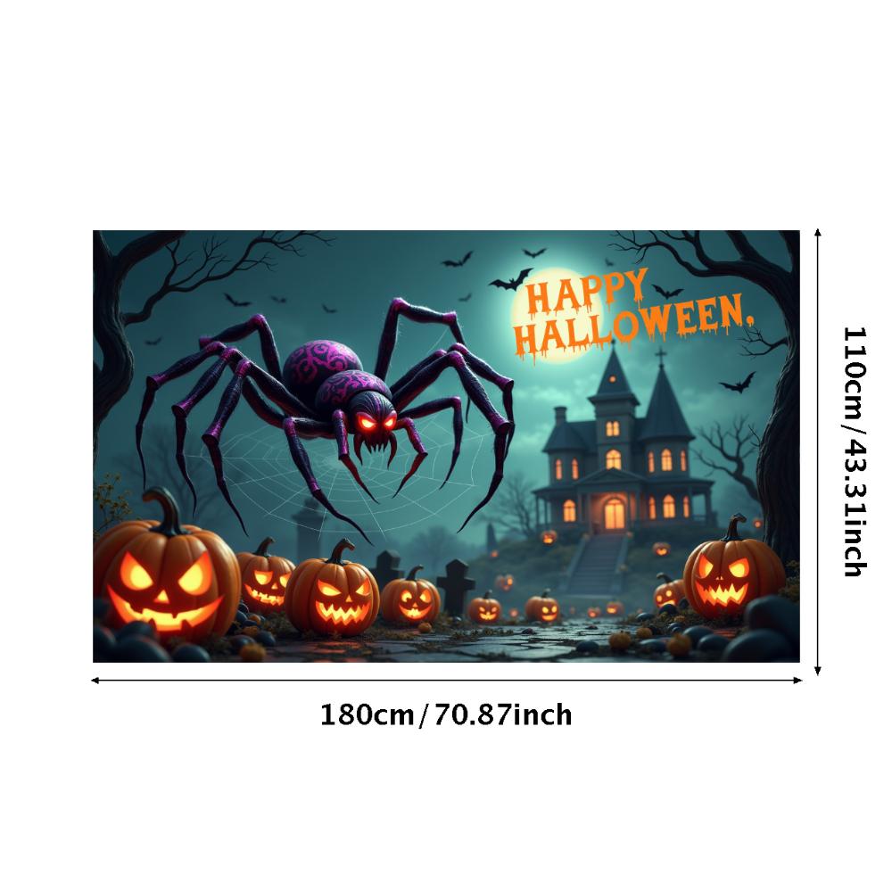 Halloween Banner Haunted Effect Halloween Party Banner Pumpkin Backdrop Pumpkin Illustration Night Theme Banner For Haunted