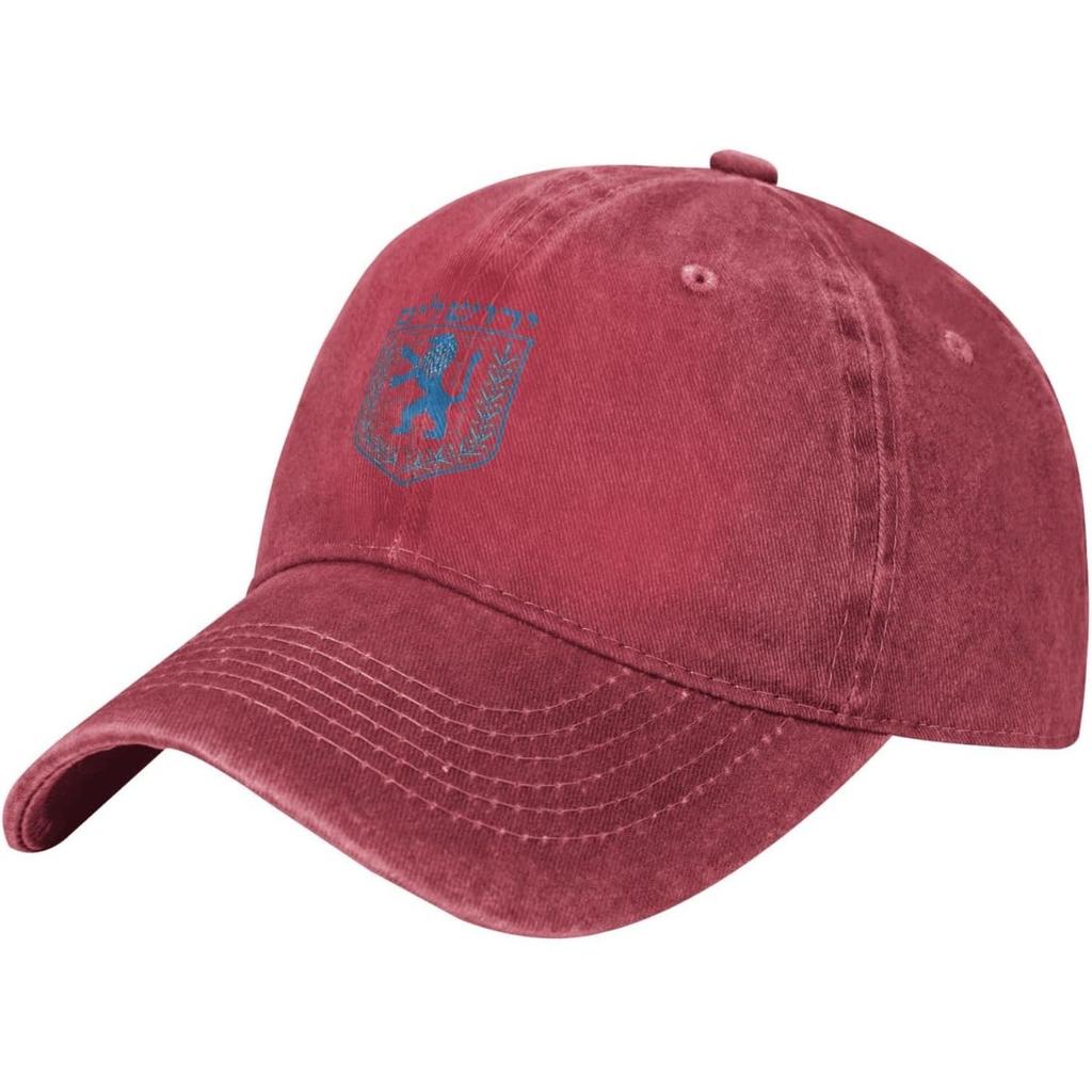 Jerusalem Lion Emblem Washed Baseball Cap Cotton Adjustable Low Profile Casual Dad Hat