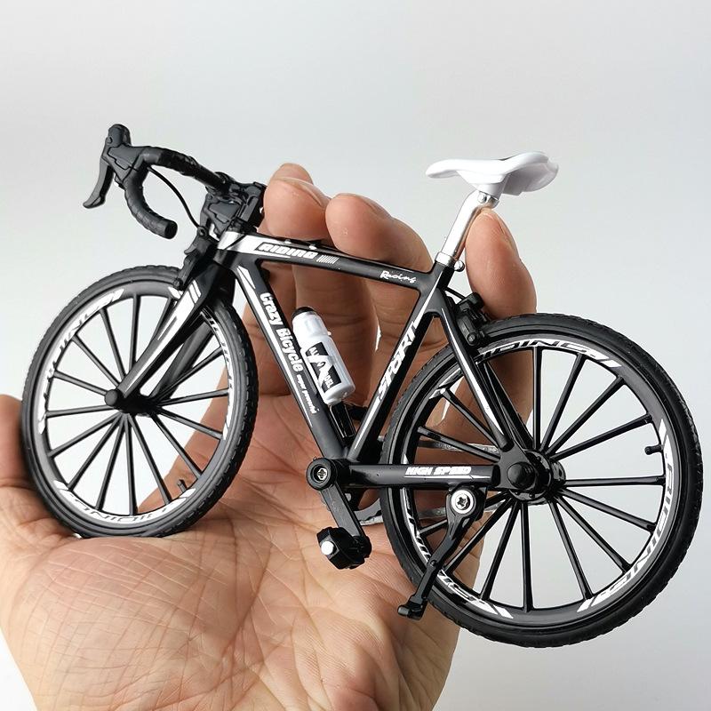 Alloy Bicycle Model 1:10 Simulation Bicycle Curved Road Mini Racing Toy