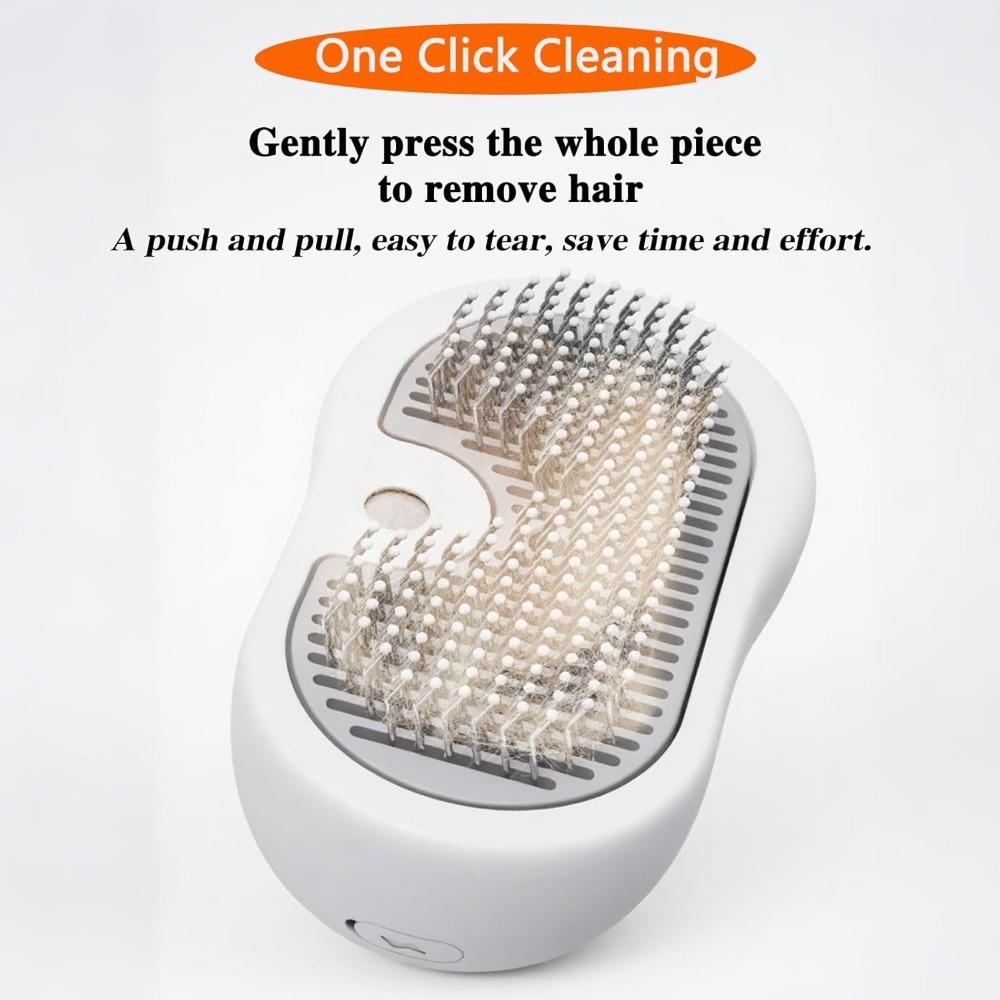 Electric Cat Dog Grooming Comb 3-in-1 USB Powered Silent Massage Tool with Steam Spray Brush Antistatic Built-in Water Tank