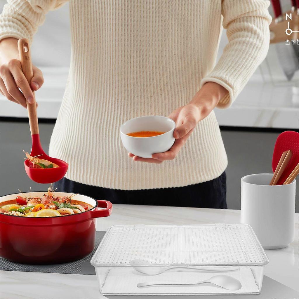 Plastic Utensil Holder Transparent Tableware Chopsticks Spoon Storage Container