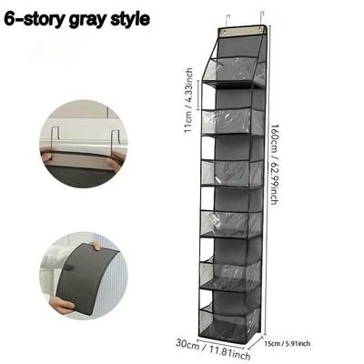 Borsa portaoggetti sospesa trasparente multiuso con comode tasche, ideale per camera da letto, bagno, cucina, dormitorio e scuola