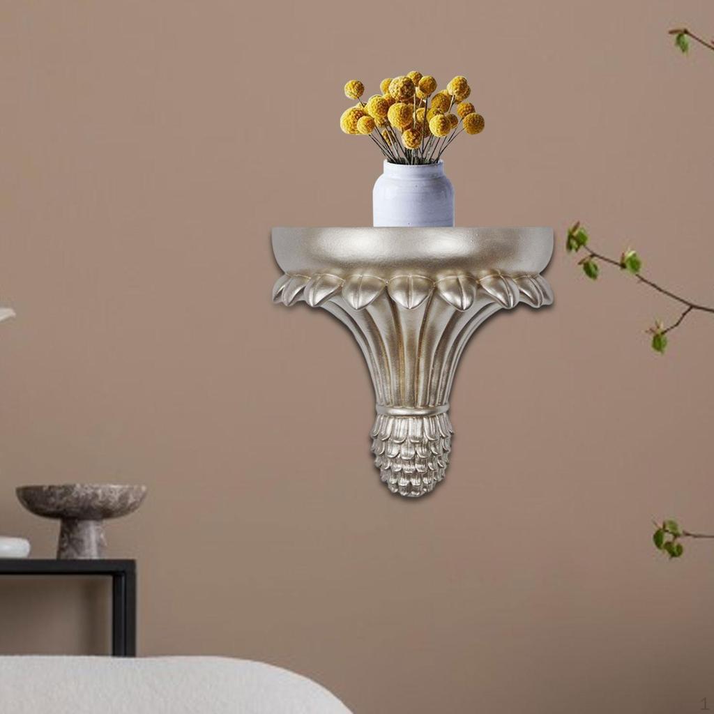 Półka Dekoracyjna Ścienna 3D do Sypialni z Designem Retro, Uchwyt na Małe Statuetki i Podpórka na Drobiazgi