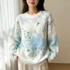 2026 Autumn Women Colorful Sweaters Knitting Basic Fashion O-Neck Style Loose Pullover Sweater