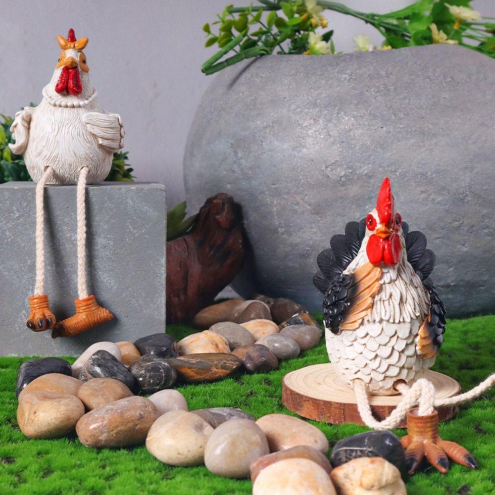 2pcs Decorative Hanging Turkey Couple Figurines Handmade Miniature Figurine Sculpture  Gift