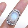 Natural Moonstone Handmade Solid Ring 925 Sterling Silver Fine Jewelry Statement Engagement Rings for Women