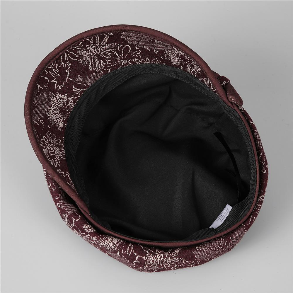 Spring And Autumn Hat Female Mom Thin Printed Cloth Hat Short Brim Grandma Bere Cap Casual Hat