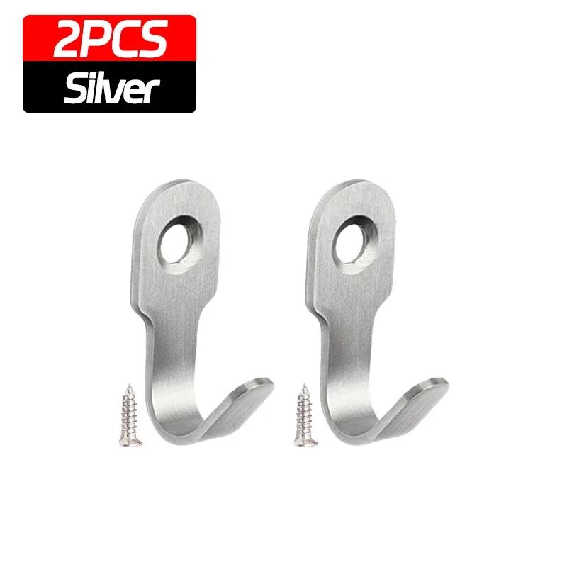 120Pcs Mini Stainless Steel J-Shaped Hook With Screw Items Key Rack Wall Punching Hook Kitchen Accessories Bathroom Hardware