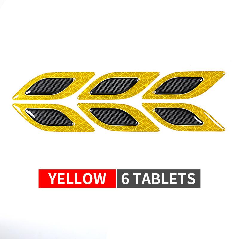6Pcs/Set Car Reflective Strips Carbon Fiber Car Sticker Truck Auto Motorcycle Anti-Scratch Safety Warning Sticker 5 Colors