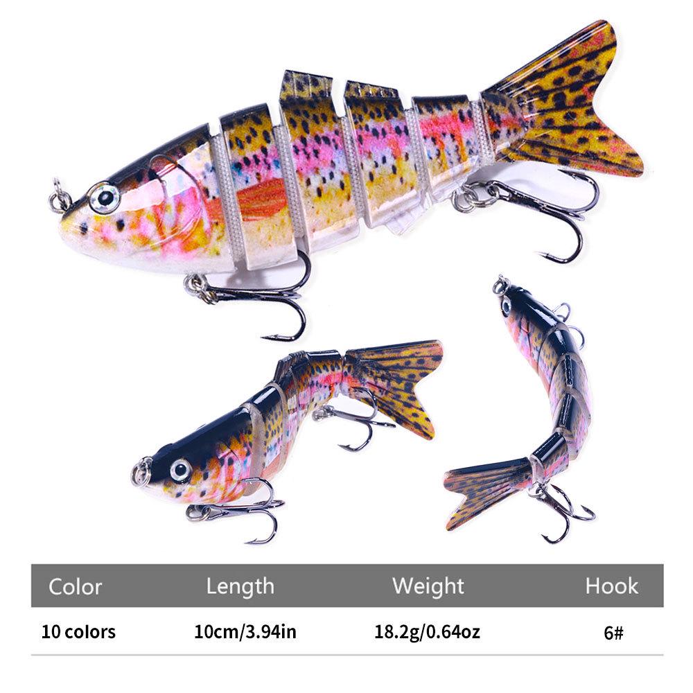 HENGJIA 10cm 18g Multi-Section Sinking Bionic Lure - 6-Section Fish Bait Model