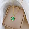 Rotating Flower Full Diamond Fashion Light Luxury Temperament Gorgeous Full Diamond Necklace Female Versatile Collarbone Chain Titanium Steel