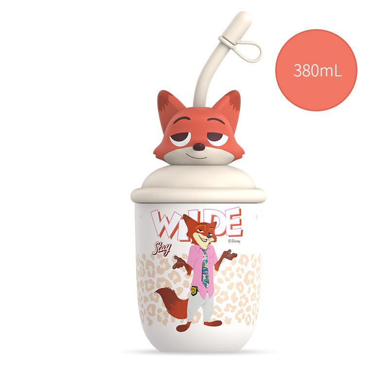 X&W 380ML Hello Kitty Insulated Bottle Stainless Steel Cartoon Beverage Cups Portable Milk Tea Straw Cup with Cute 3D Doll Lid