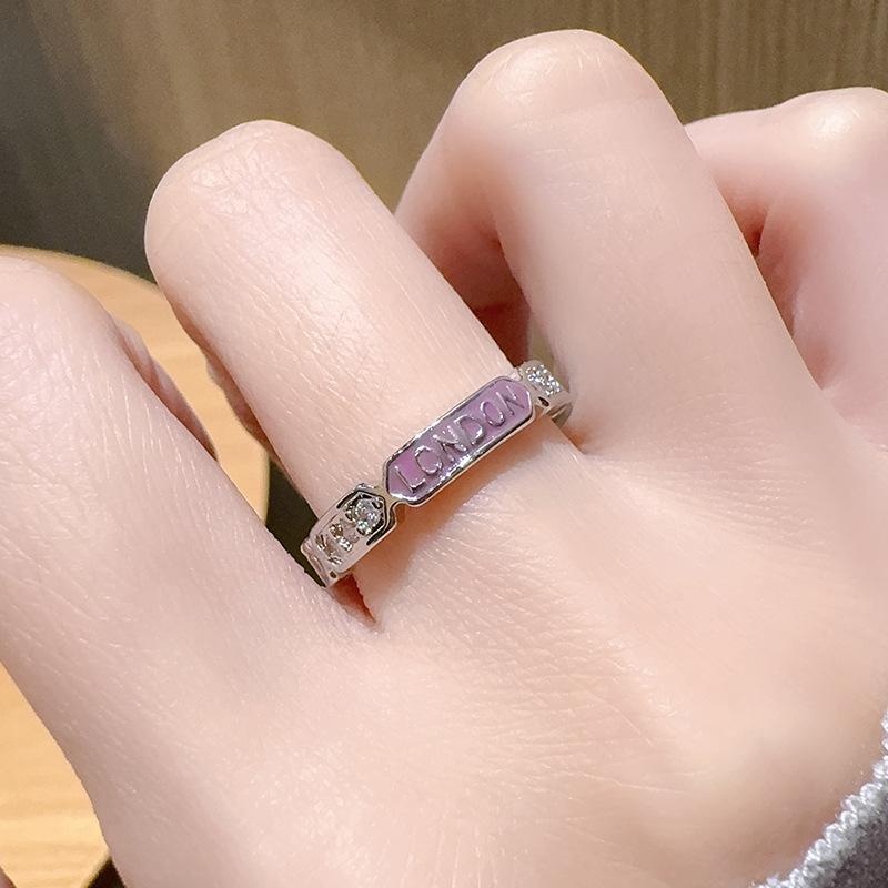 New Product Ring Niche High-End Light Luxury Zircon Retro Plain Ring Design Cold Wind Open Ring