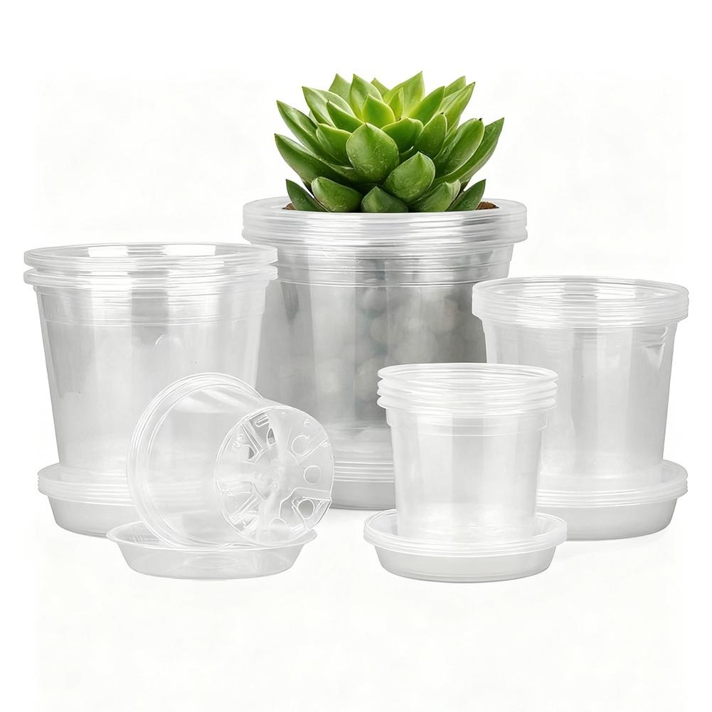 For Home Gardening Drainage Pots Clear Nursery Pots Indoor Planting 3.5 Inch Clear Plastic Nursery Pot Plastic
