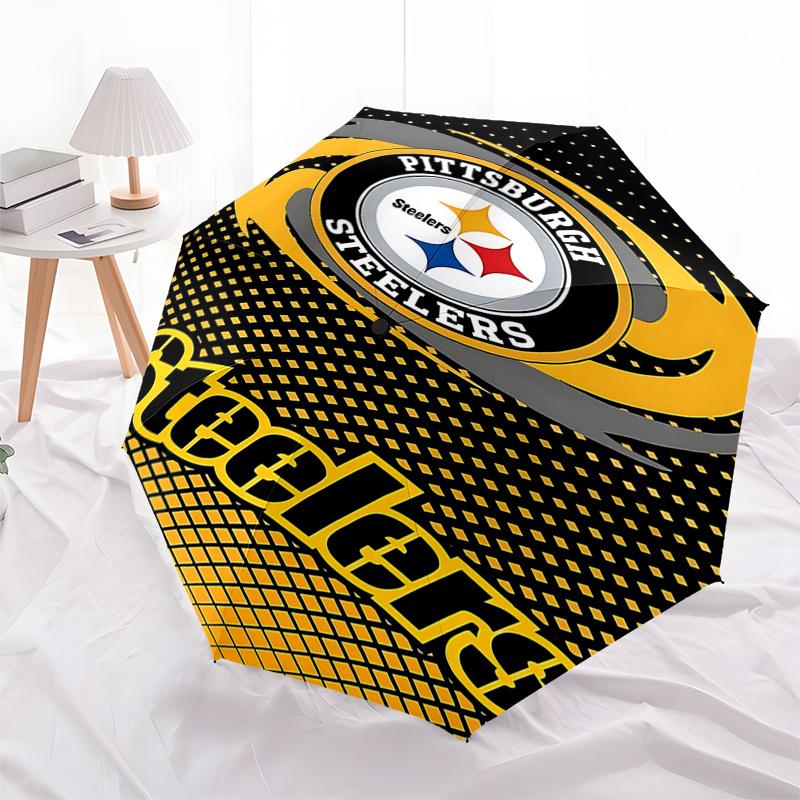 

Pittsburgh Steelers Auto-Open Close Umbrella - Portable 3-Fold Design with 8-Bone Frame, Gift for Fans and Travelers0104141a