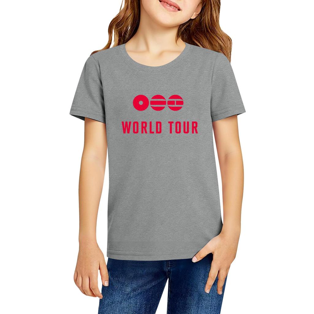 Modische Rundhals-Kurzarm-Arbeitskleidung bedruckte Oberteile für Kinder-Sommeroberteile