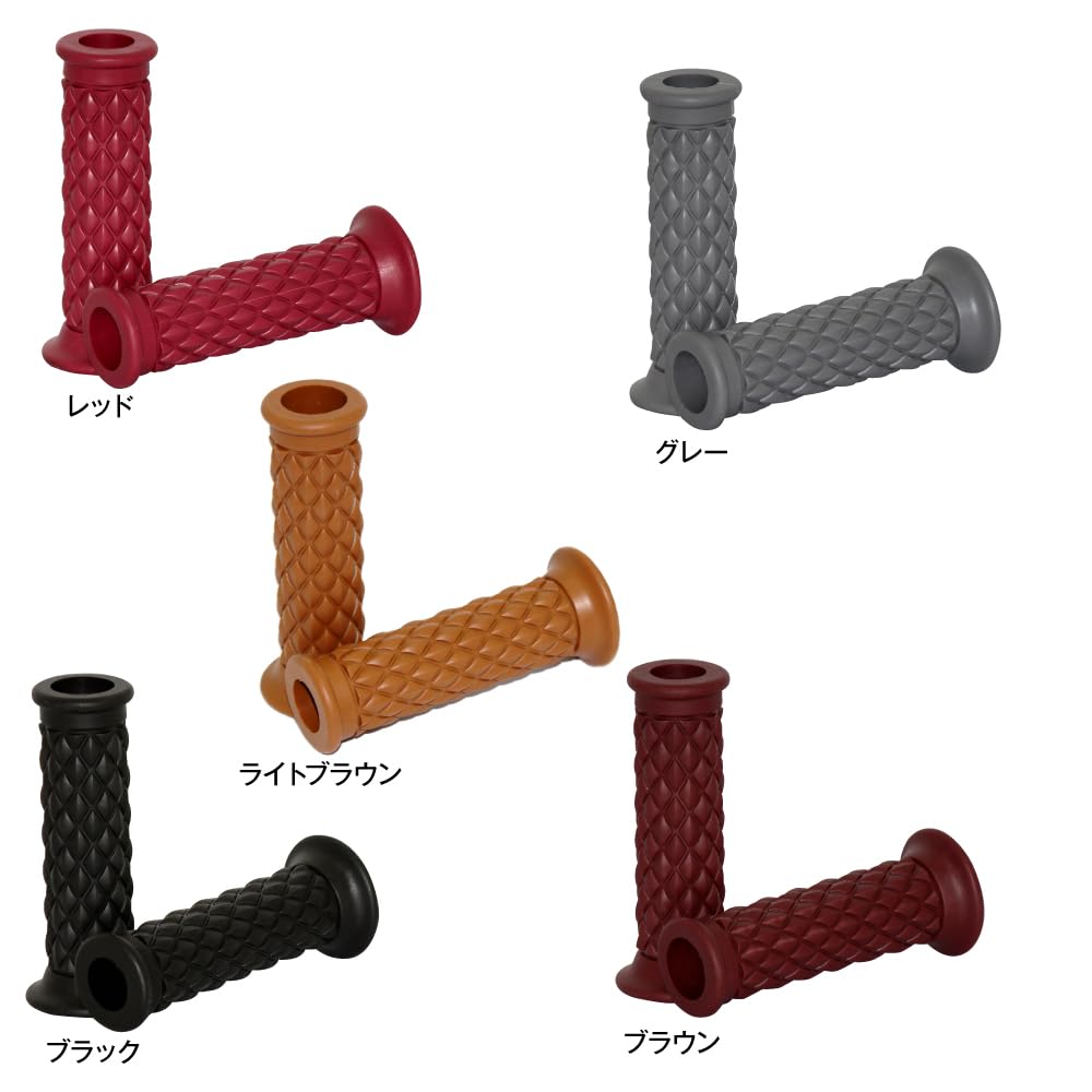 Diamond Handle Grip for Motorcycles Through Type Gray