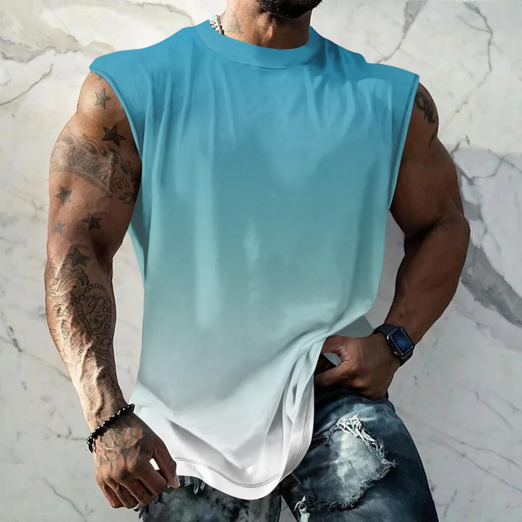 Men Sleeveless Tank Top Muscle Shirt Casual Loose Fit Basic Plain Undershirt Summer Sportswear Workout Gym Vest